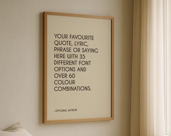 Anpassat citattryck: Personlig typografisk väggkonst (digital nedladdning)