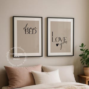 Drogi Bed I Love You Prints, Dekoracja ścienna do sypialni, Wydrukowana sztuka łóżka, Znak Dear Bed I, Sztuka ścienna do sypialni, Cytaty do sypialni, Kocham moje łóżko