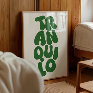 Póster Tranquilo, impresiones de pósteres alegres, decoración minimalista, moderna y pacífica para el hogar y la oficina, arte para dormitorio con serenidad y tranquilidad.