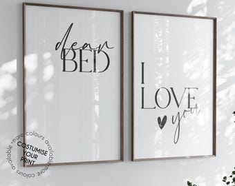Dear Bed I Love You Print: Bedroom Wall Decor (Digital Download)