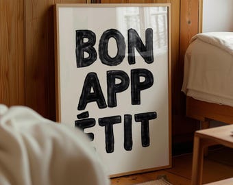 Bon Appetit Print: Mid Century French Kitchen Art (Digital Download)