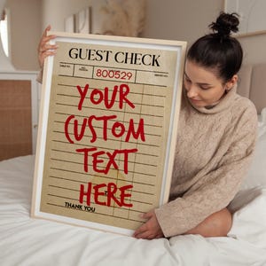 ゲストチェックポスターのカスタマイズ、美しいタイポグラフィのプレッピープリント、カスタム引用ポスター、アパートの壁の装飾、印刷可能なパーソナライズポスター