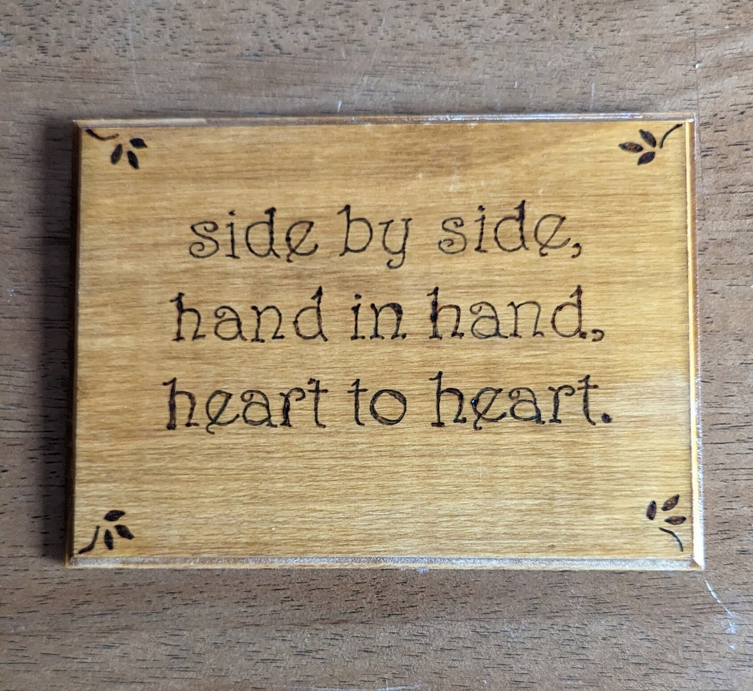 Side by Side Hand in Hand Heart to Heart Plaque Etsy