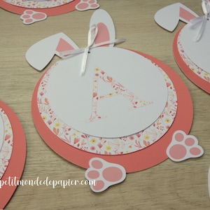 Faire part naissance fille lapin terracotta liberty personnalisé