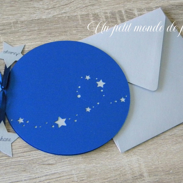 Faire part ou invitation mariage étoiles constellation