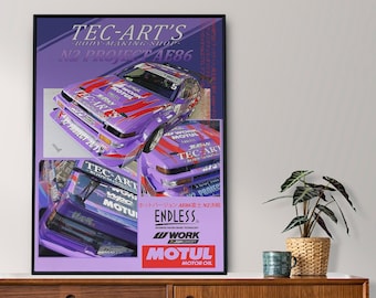 Vintage Toyota Corolla AE86 JDM Magazine Poster Wall Art Hachiroku Initial D ArtworkTEC-ART'S Size A4-A0
