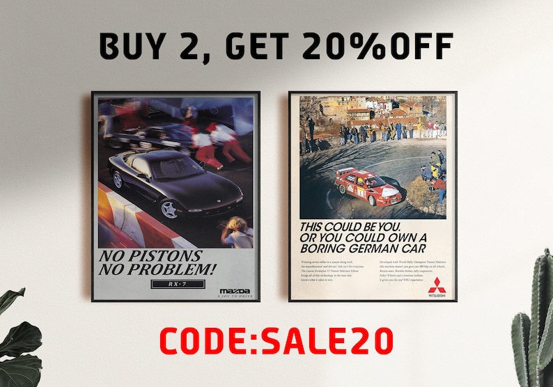 Vintage Mazda RX-7 Magazine Advertisment Poster Wall art No Pistons, No Problem, JDM Poster,Rotary Power,Old Car Advert, All sizes A1-A4 image 6