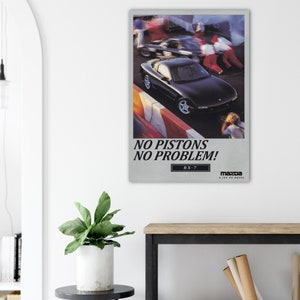 Vintage Mazda RX-7 Magazine Advertisment Poster No Pistons, No Problem, JDM Poster,