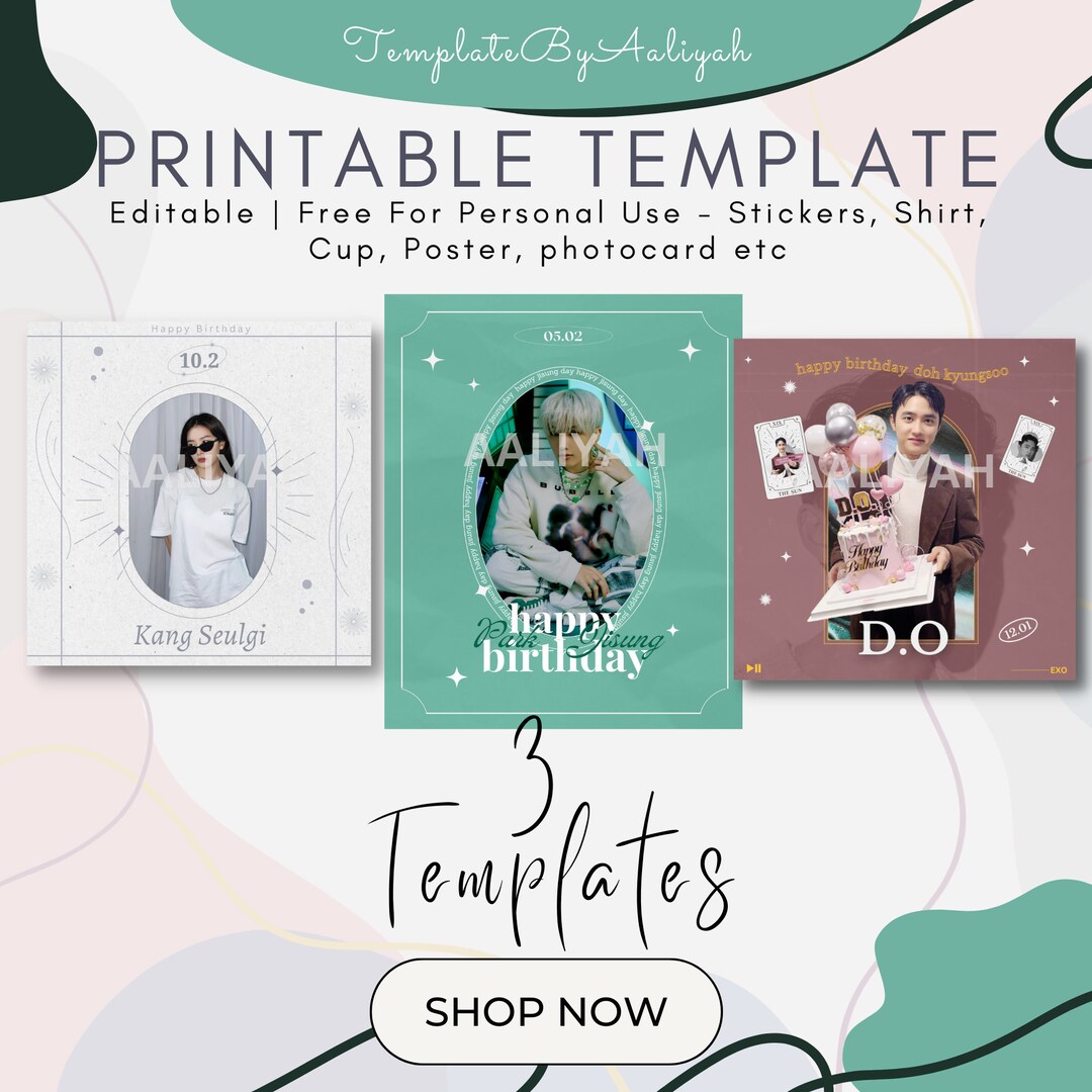 3 Printable Template Canva Aesthetic Minimalist Kpop Poster Etsy