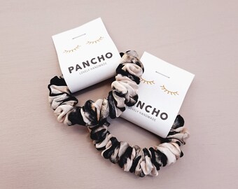 Skinny scrunchie made of jacquard viscose | Leo | narrow hair tie | trend | Hair tie for the night | handmade gift | Boho | Hygge