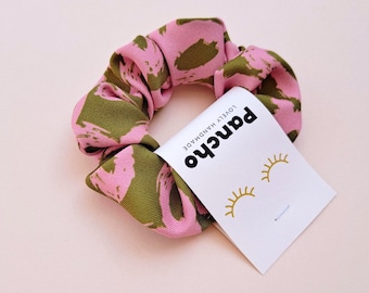 Happy Color Scrunchie Rosé Olive, Must Have für Frauen, großes Haargummi, Hair Scrunchy handmade, Zopfgummi im Retro Style, Frisurentrend