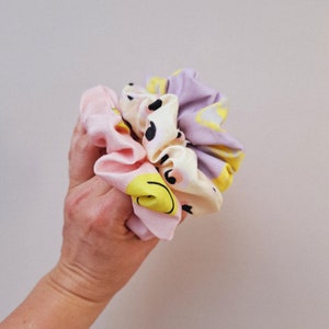 Happy Scrunchie Collection Must Have Hair tie Hair Scrunchy rubber band Gift idea Hair accessory Scrunchies trend image 9