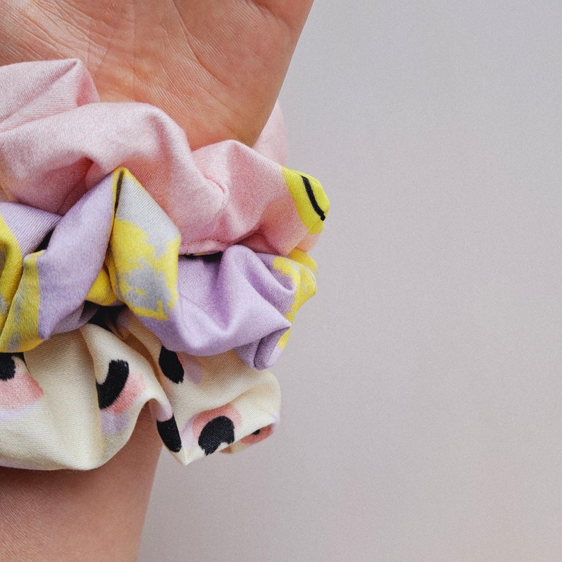 Happy Scrunchie Collection Must Have Hair tie Hair Scrunchy rubber band Gift idea Hair accessory Scrunchies trend image 8