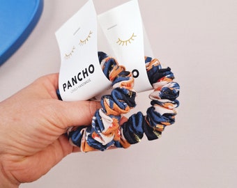 Skinny Scrunchie aus Viskose mit Gold | schmaler Haargummi | für dünnes Haar | Geschenkidee Frauen | kleines Geschenk | Must Have | Boho