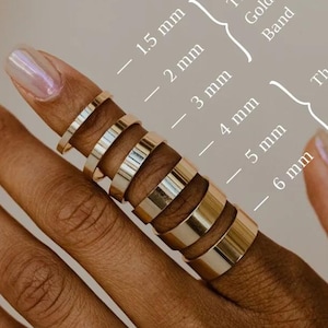 14k Gold Thin Wedding Band: Minimalist Stacking Ring, Handmade