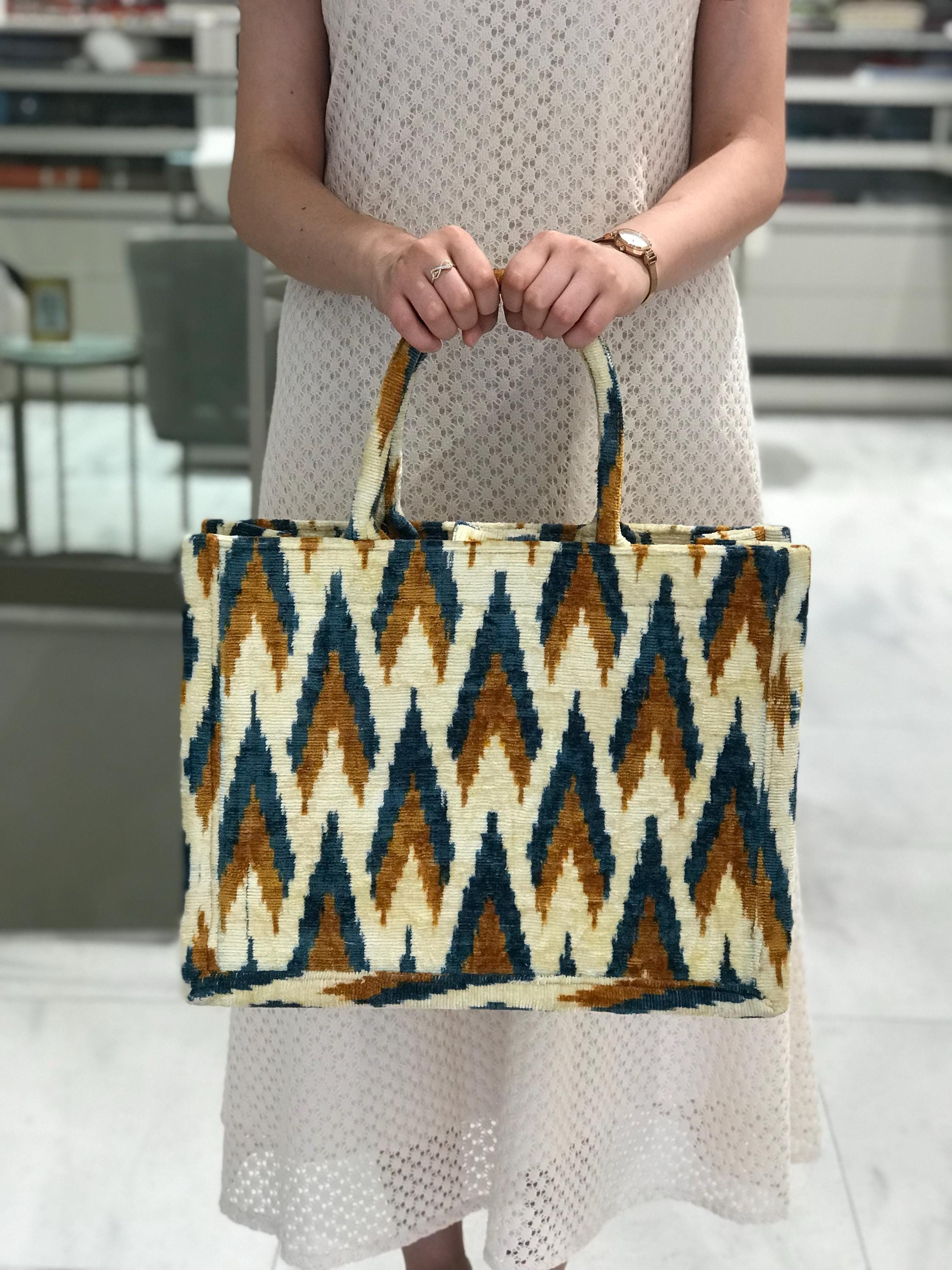Silk Velvet Ikat Oversize Bag 004
