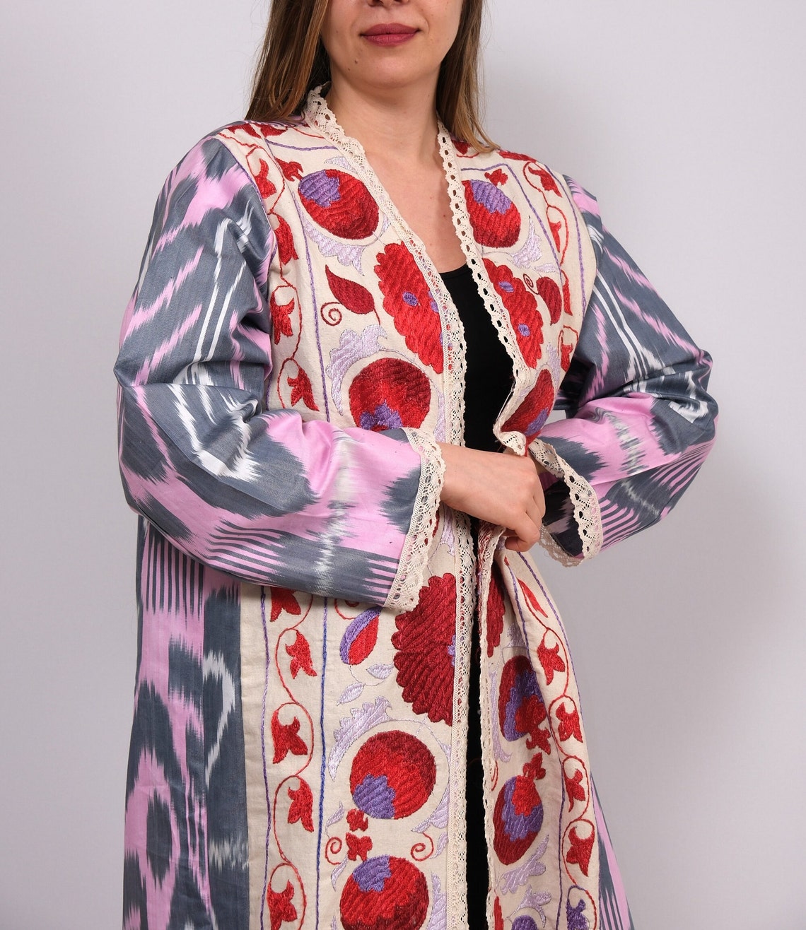 Cotton Ikat Red Caftan