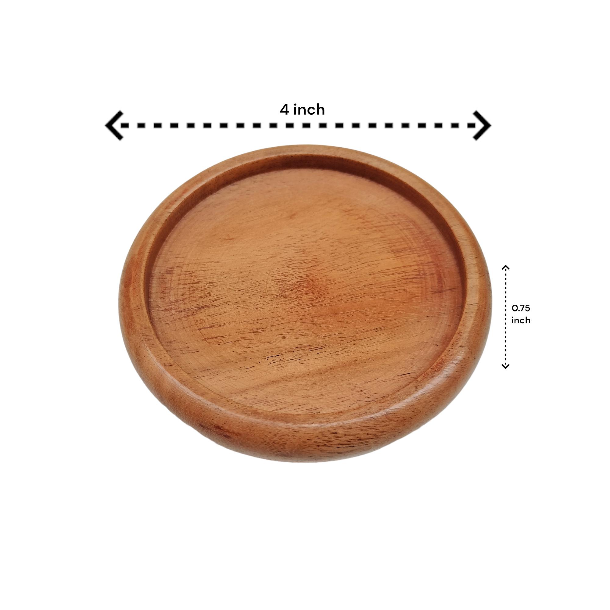 Ensemble De 4 Sous-verres Ronds En Bois D'acacia Par Final Touch | Linen Chest
