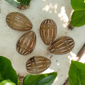 Set of 5 Wooden Orange Fake Eggs – Carving, Crafting, and Easter Decoration for Hand Painting and Pretend Play