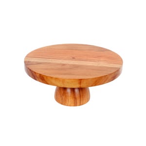 Multipurpose Cake Stand & Platter - Acacia Wood Cake Stand Natural Wooden Handcrafted Cake Stand for Dining Table/Parties for Serving Cake.
