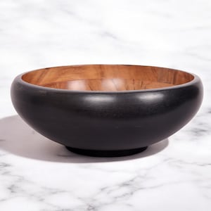 Fruttiera in legno di acacia - Ciotola da portata in legno naturale da 9,5" - Per frutta, insalate e decorazioni da cucina.