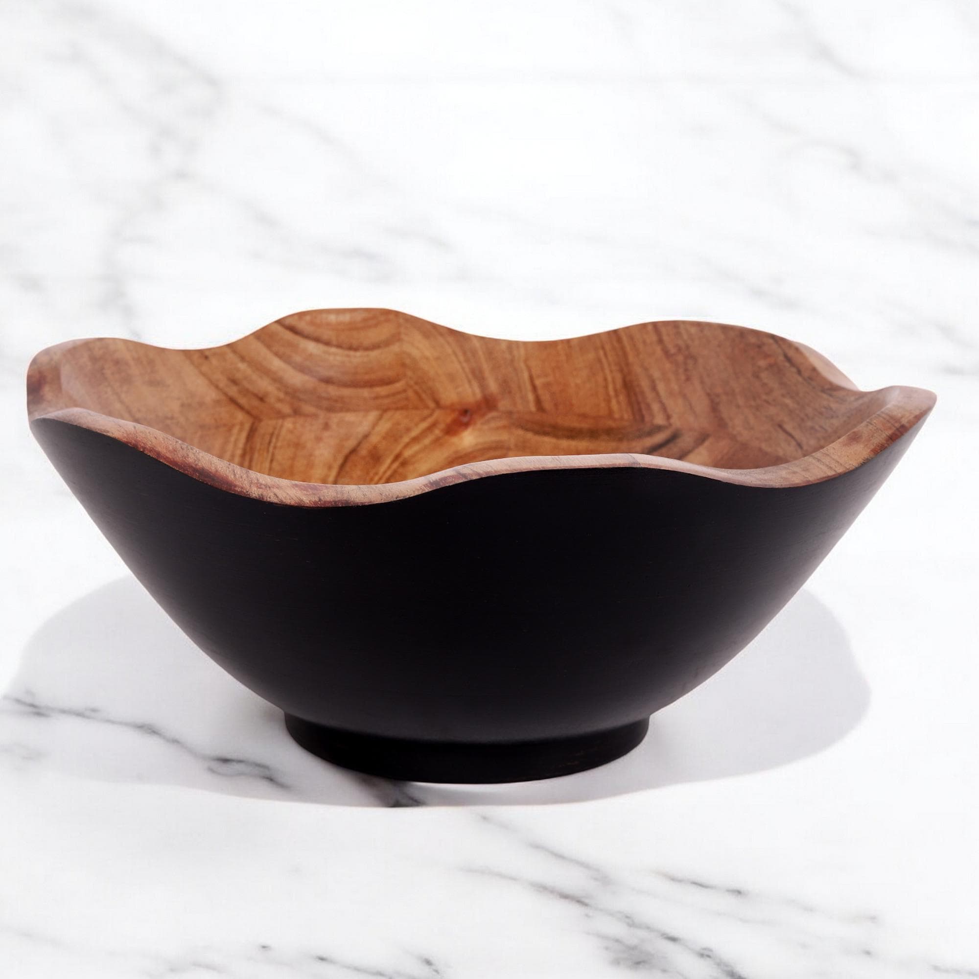 Ensemble Saladier Et Couverts à Salade En Bois D'acacia, Bol à Fruits