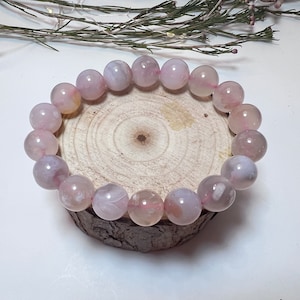 Flower Agate Bracelet Stone of Self Growth & Manifestation  Beaded Bracelet Flower Agate Crystal Bracelet Inner beauty and reflection