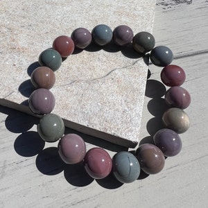 Alashan Agate  Stretch Bracelet, 11 mm+