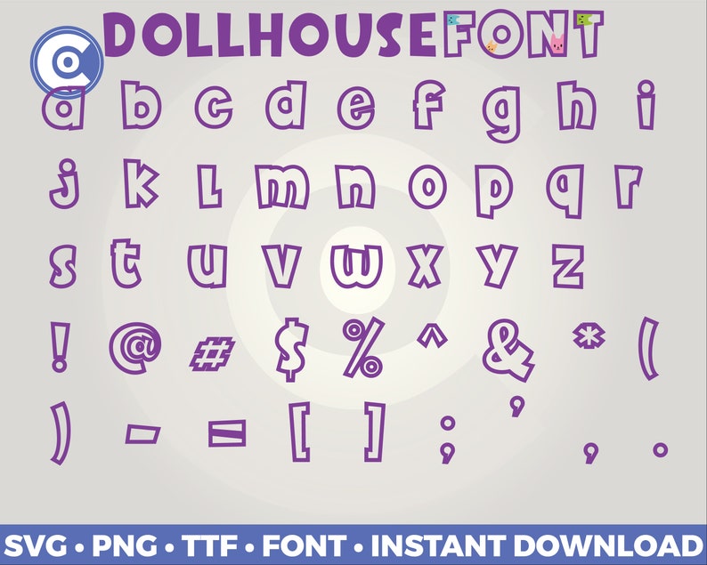 Dollhouse Font Bundle Svg Png Pdf INSTANT DOWNLOAD image 3