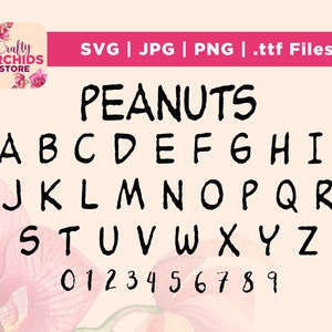 Peanuts font, Peanuts Font SVG, Peanuts Alphabet Font, Peanuts design files, Peanuts tv show font, shirt design, Cricut Cut File, Silhouette