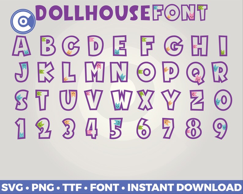 Dollhouse Font Bundle Svg Png Pdf INSTANT DOWNLOAD image 2