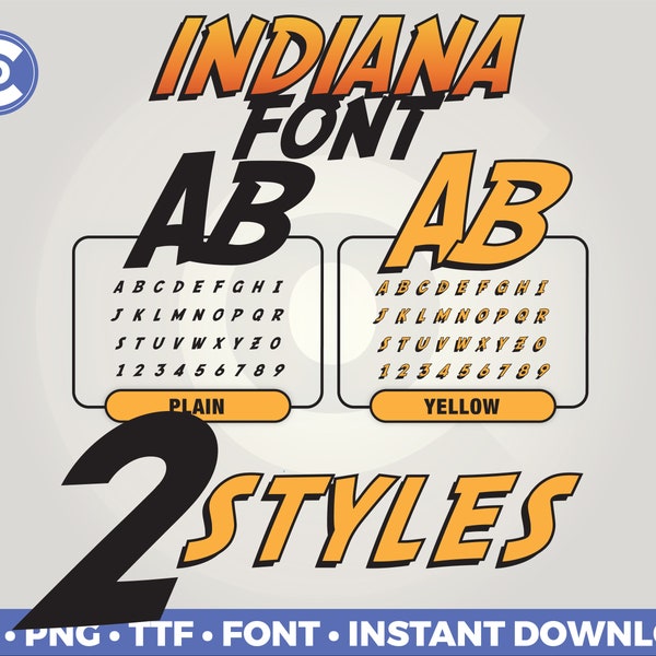 Indiana Font Bundle • Svg • Png • Pdf • INSTANT DOWNLOAD