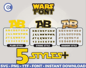 Wars Font Bundle • Svg • Png • Pdf • INSTANT DOWNLOAD