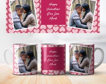 Personalised Valentines Coffee Tea Mug Perfect Gift For Him Or Her Personalised Couple's Mug Customised Valentine's Gift Romantic Photo Mug