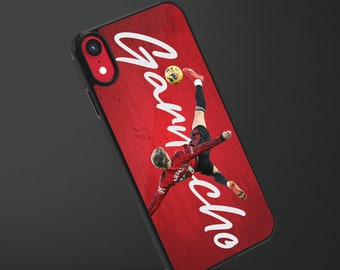 Alejandro Garnacho Manchester United English Premier League Funda para teléfono iPhone 14 iPhone 13 iPhone 12 iPhone 11 iPhone X Patada de bicicleta