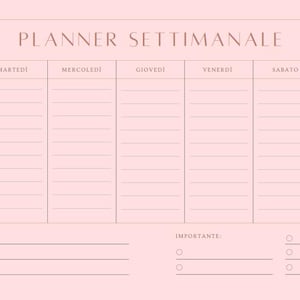 Planner Settimanale Stampabile A4