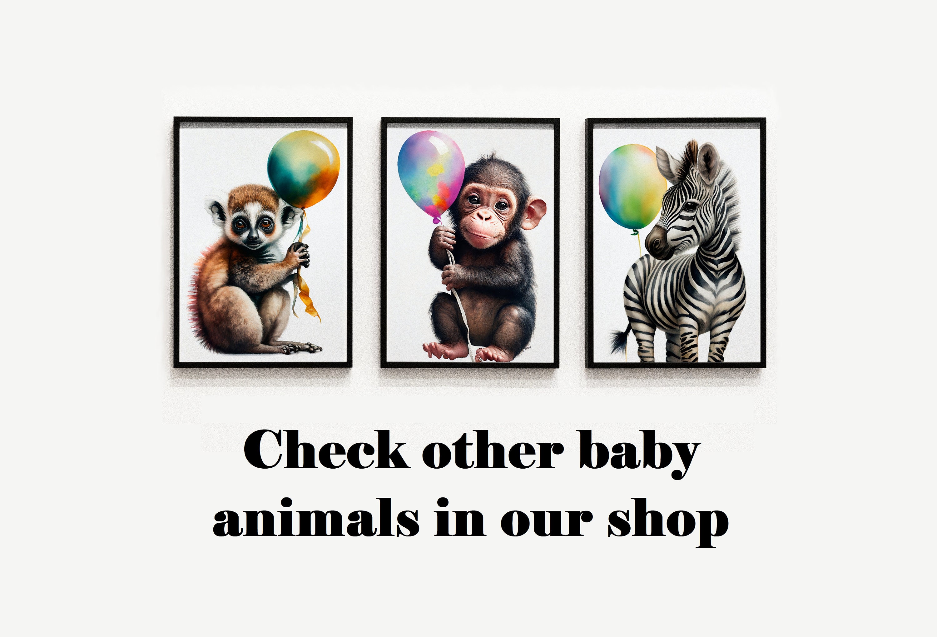 Baby Peacock With Balloon Printable Painting, Nursery Wall Art Decor