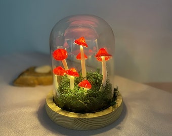 Red Mushroom Lamp | Handmade Mushroom Light | Original Mushroom Lamps |Forest Mushroom|Gift Light|Creative Gift| Illuminating Nature's Magic