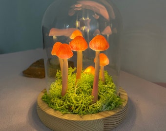 Pink Mushroom Night Light Mushroom Lamp Handmade Cute Night Light for Home Decor Wedding Birthday Party Mother's Day Gifts