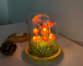 Mushroom Lamp/Handmade Original Light/Cute Retro Mushroom Night Light/Handmade Gift