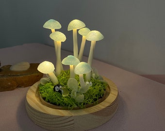 Blue Mushroom Lamp | Handmade Mushroom Light | Handmade Retro Mushroom Lamp| Gift Light |Cute Lamp | Handmade Gift