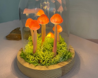 Pink Mushroom Night Light Mushroom Lamp Handmade Cute Night Light for Home Decor Wedding Birthday Party Mother's Day Gifts