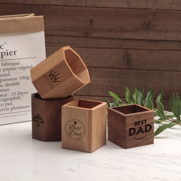 Wooden Pen Holders for Desk Etsy