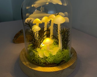 Handmade White Mushroom Lamp  | Forest Mushroom Lamps | Mushroom Light | Table Desk Lamp | Gift Lights | Anniversary Gift | Anniversary Gift