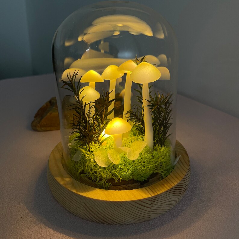 Handmade White Mushroom Lamp Forest Mushroom Lamps Mushroom Light Table Desk Lamp Gift Lights Anniversary Gift Anniversary Gift image 5