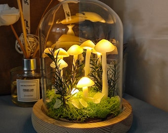 Lampe champignon blanche faite main | Lampes champignon forestier | Lampe champignon | Lampe de bureau | Cadeaux lumineux | Cadeau d'anniversaire | Cadeau d'anniversaire