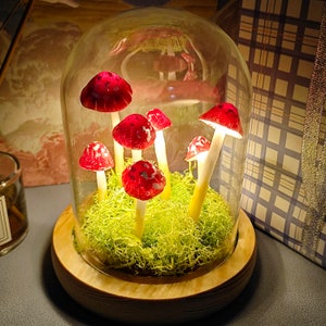 Handmade Mushroom Light/Forest Red Mushroom/Cute Retro Mushroom Lamp/Gift Light/Handmade Mushroom Light/Christmas Gift