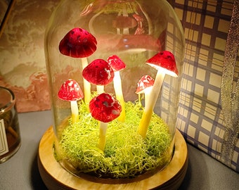 Handmade Mushroom Light/Forest Red Mushroom/Cute Retro Mushroom Lamp/Gift Light/Handmade Mushroom Light/Christmas Gift