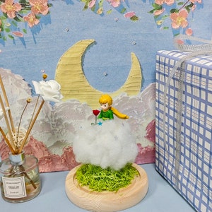 Veilleuse Le Petit Prince faite main Paillettes étoiles et rose Idée cadeau parfaite Lampe uniqueLumière cadeauVeilleuse conte de féesCadeau créatif image 3