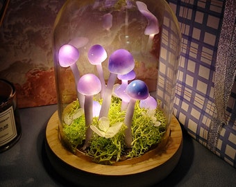 Handmade Purple Mushroom Lamp | Cute Mushroom Light Night |  Unique Mushroom Light | Handcrafted Mushroom Decor | Gift Light | Holiday Gift